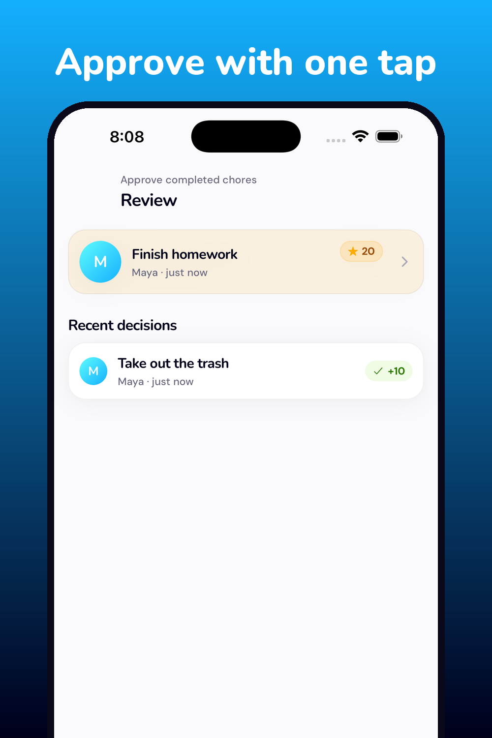 Approve with one tap
